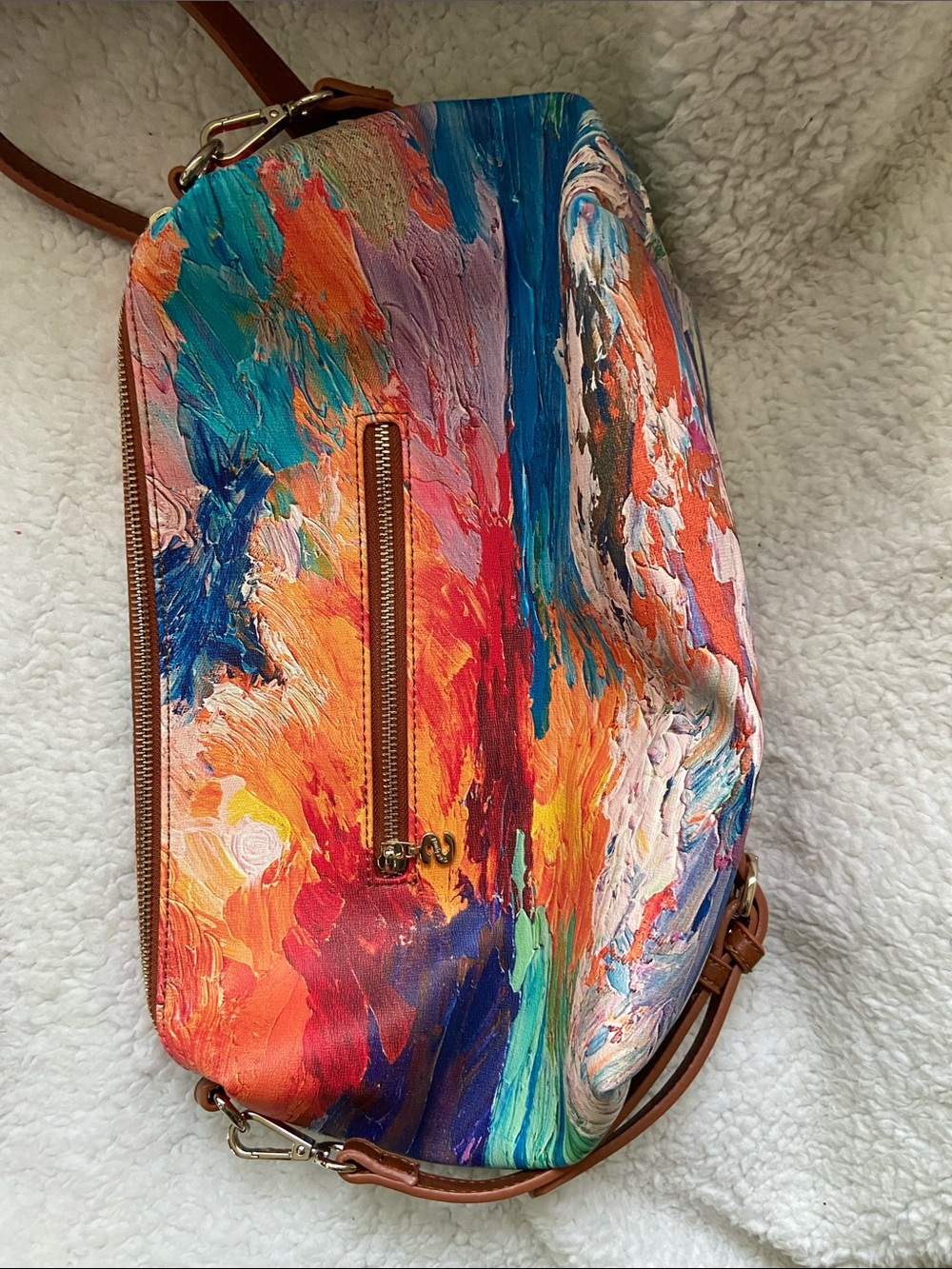 LIKE NEW Desigual Multicolor Sunset Palette Tote with Matching Pouch - Picture 7 of 9
